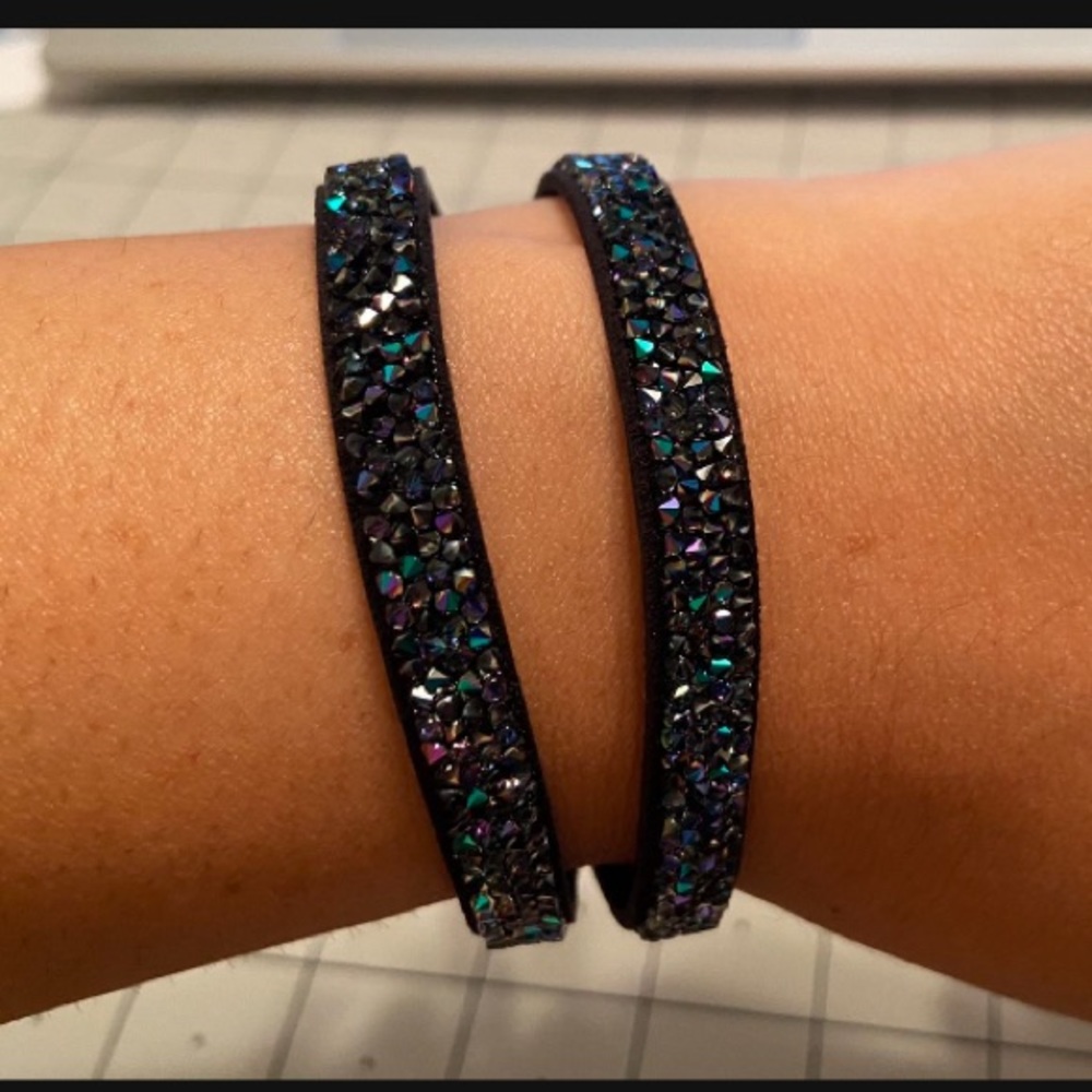 New Crystal Black Swarovski Double Bracelet